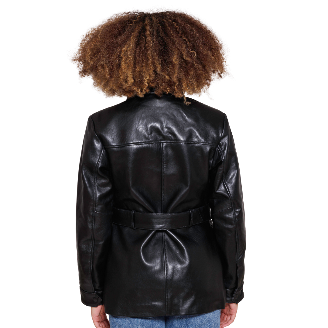 Janely Womens Fashion Leather Jacket Women's New Zealand Lambskin Leather FMCo