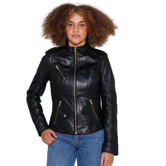 Madelin Womens Fashion Leather Jacket Women's Fashion Leather Jacket FMCo