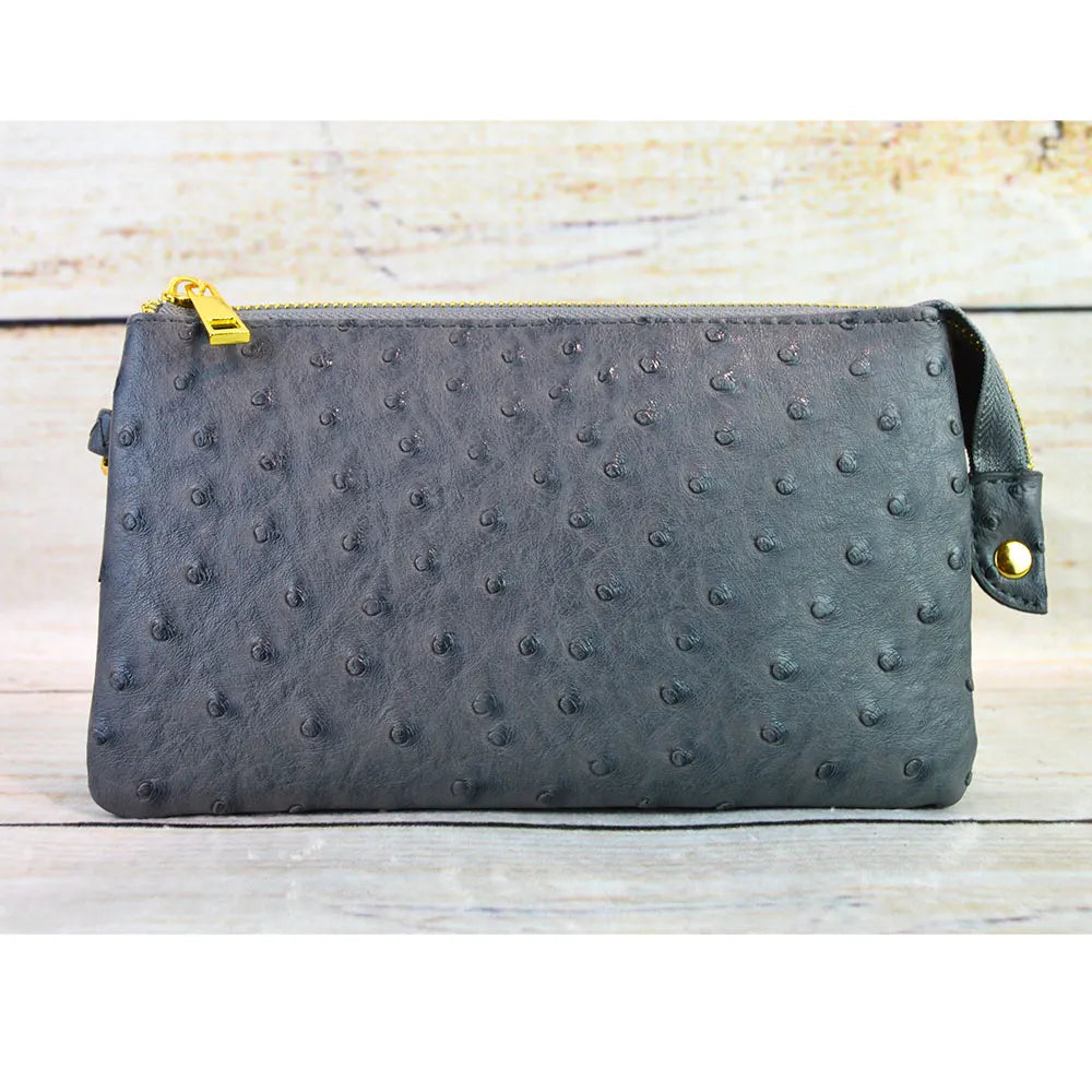 Faux Leather Middle Clutch Dotted