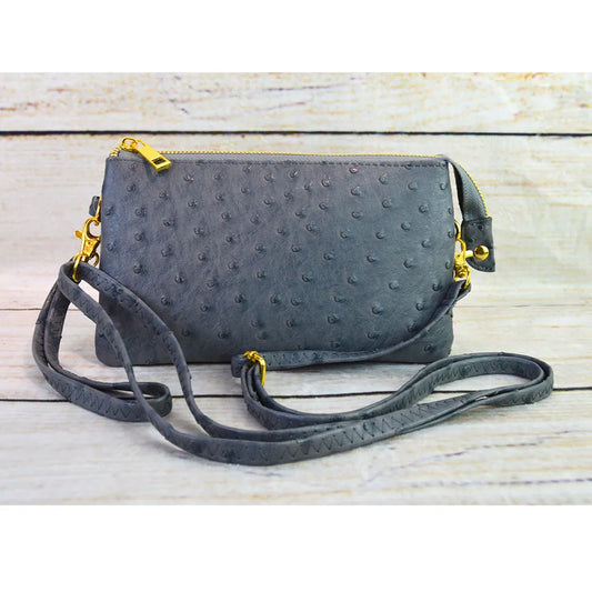 Faux Leather Middle Clutch Dotted