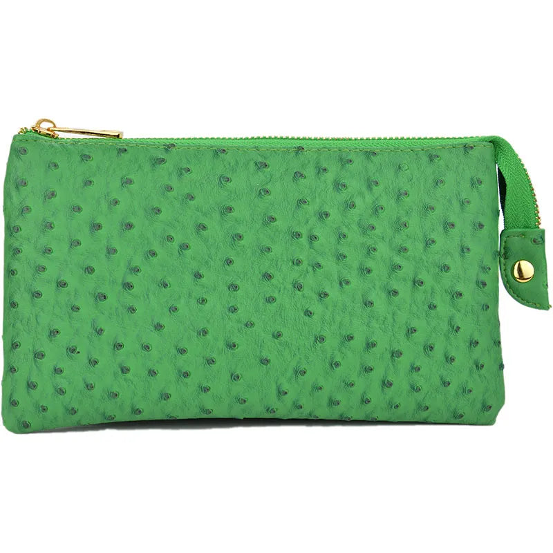 Faux Leather Middle Clutch Dotted