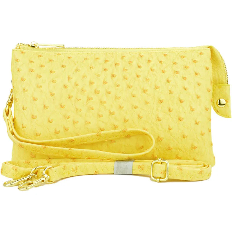 Faux Leather Middle Clutch Dotted