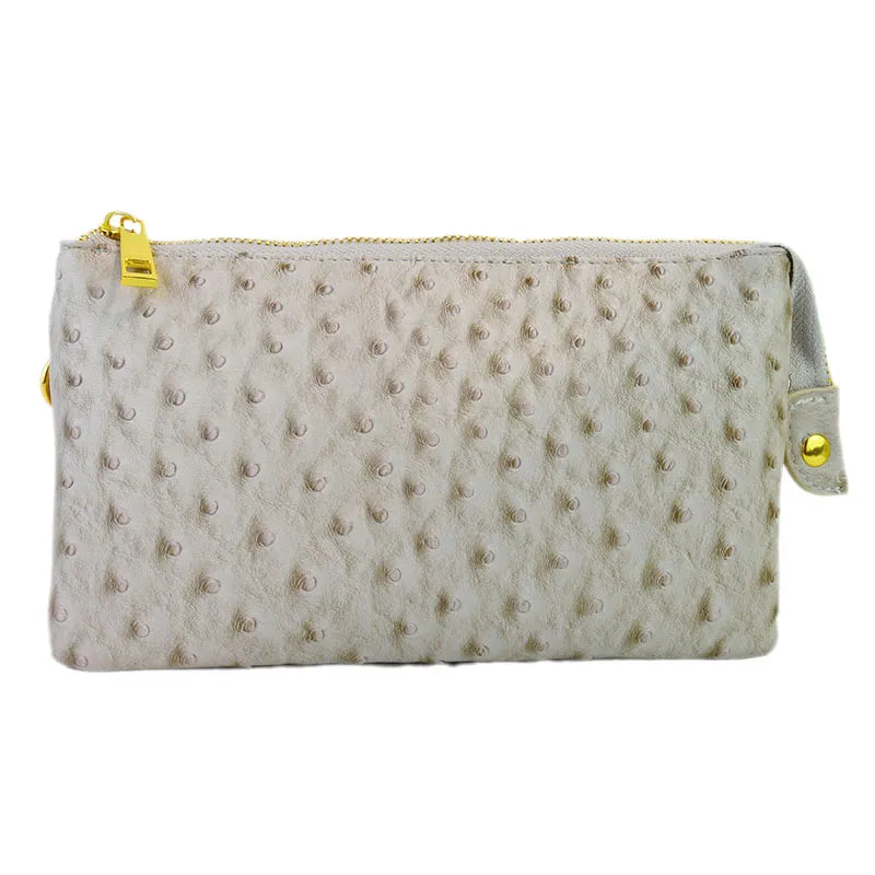 Faux Leather Middle Clutch Dotted