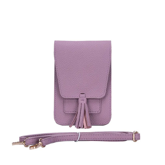 Faux Leather Crossbody Cell Phone Bag