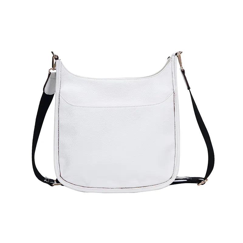 Faux Leather Large Messenger Bag