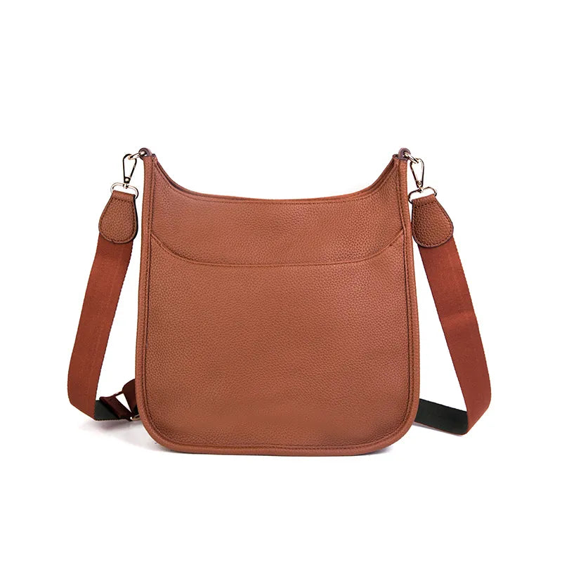 Faux Leather Large Messenger Bag