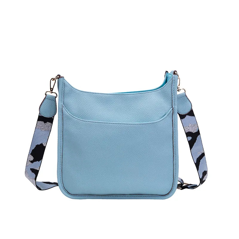 Faux Leather Large Messenger Bag