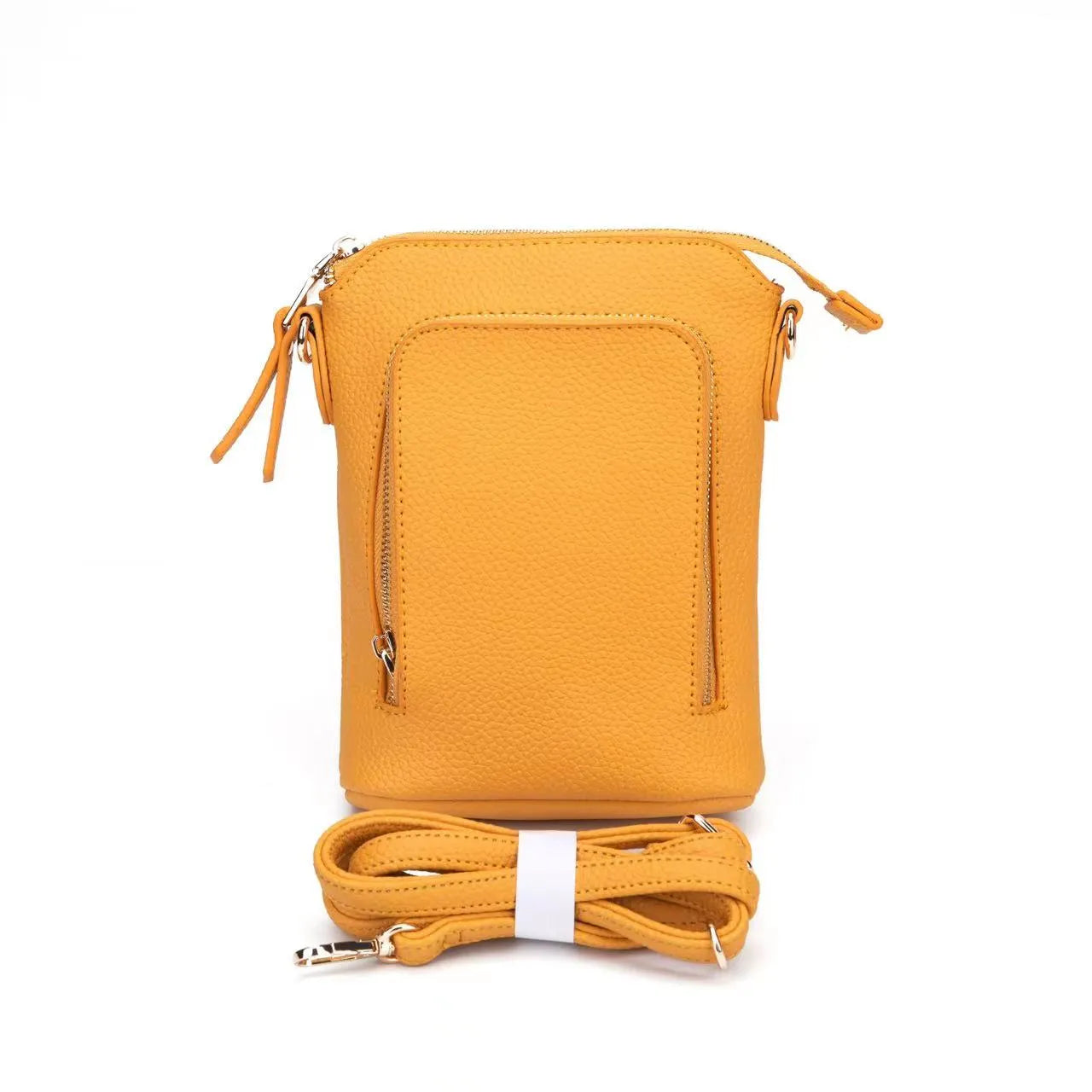 Faux Leather Zip Pocket Cell Phone Bag