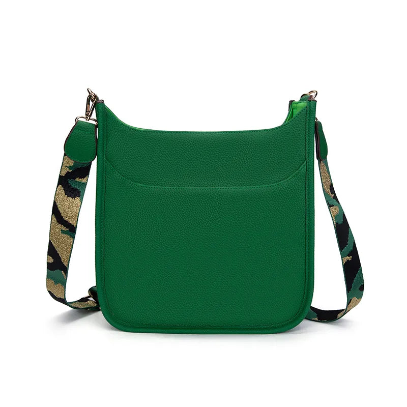Faux Leather Large Messenger Bag