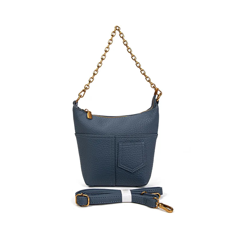 Faux Leather Medium Shoulder bag with chain