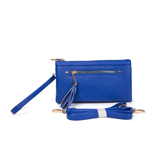 Faux leather pebbled middle clutch