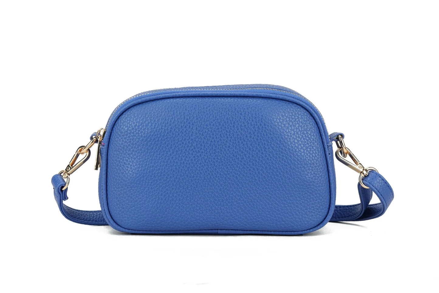 Faux Leather Double Zip Crossbody Bag