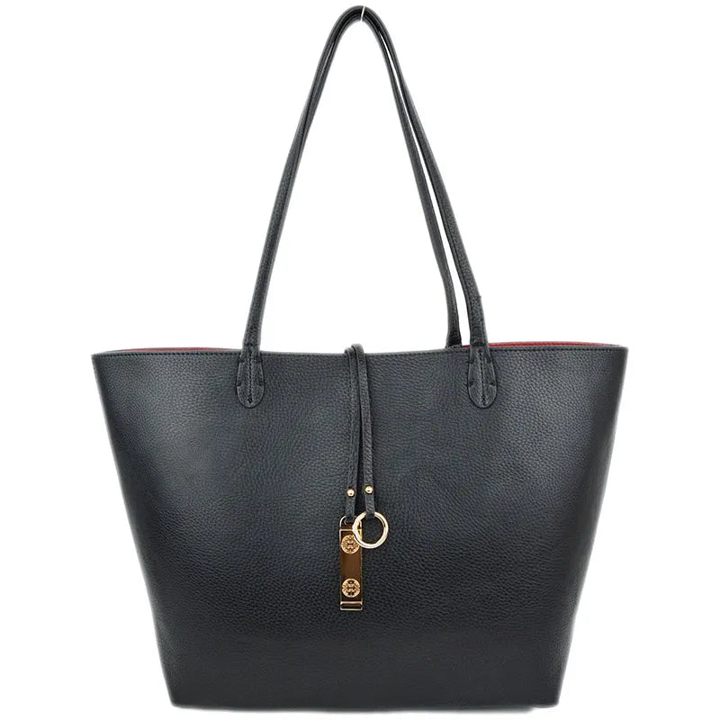 Faux Leather Reversible 2 Color Tote