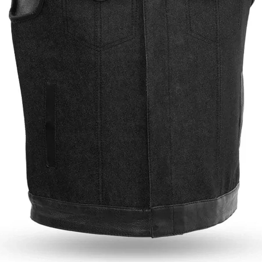 49/51 Men's Denim Motorcycle Vest Men's Denim Vest First Manufacturing Company