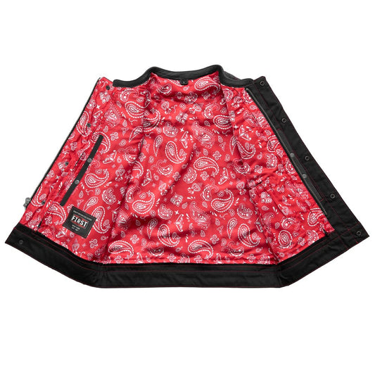 49/51 Wolf Pack - Men's Leather/Canvas Motorcycle Vest (Limited Edition) Factory Customs First Manufacturing Company