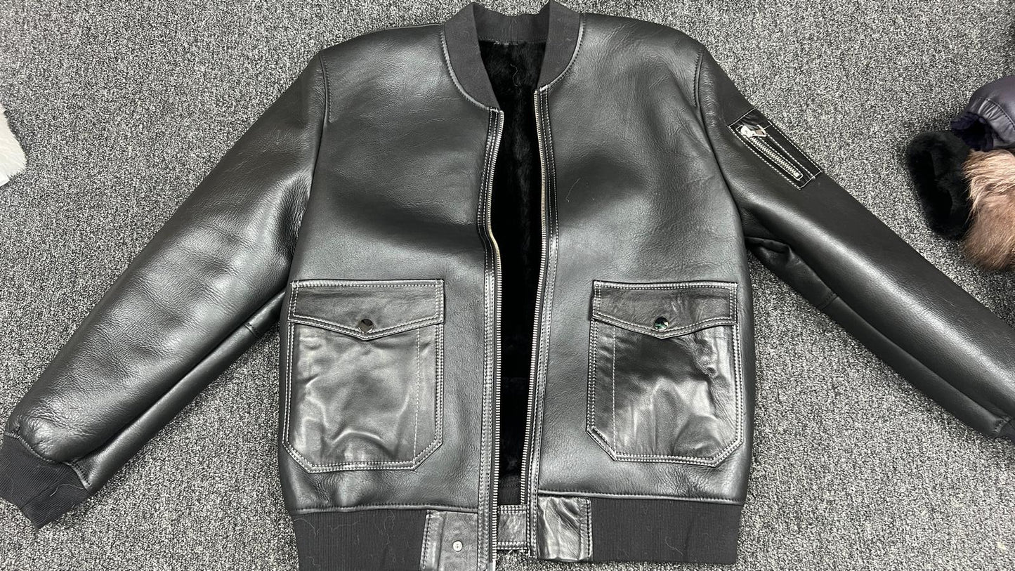 Men's Sheepskin Varsity Jacket