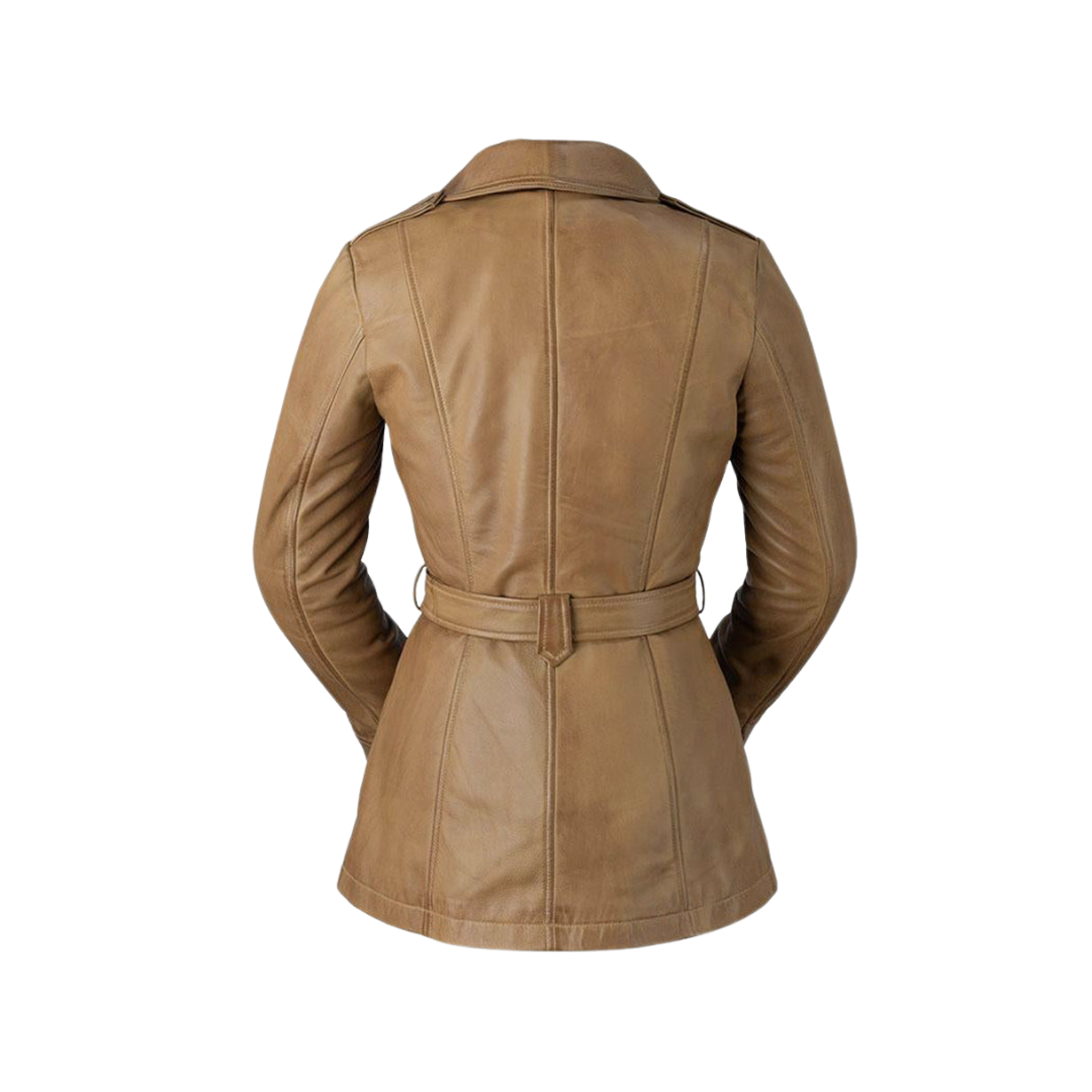 Traci Leather Trench Coat Women's Leather Jacket FMCo