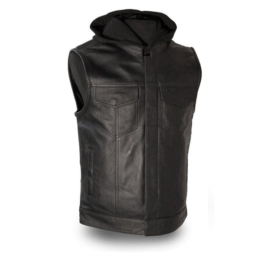 Assassin Men's Leather Motorcycle Vest Men's Leather Vest Vests Black S