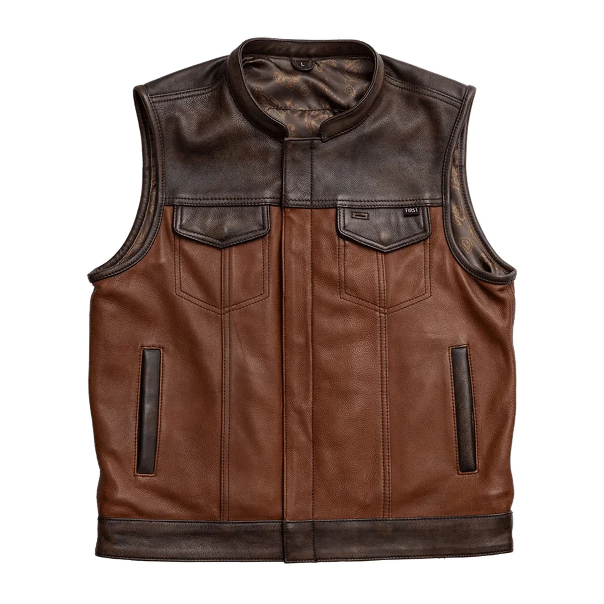 Gunner Men's Leather Motorcycle Vest (Limited Edition) Factory Customs First Manufacturing Company