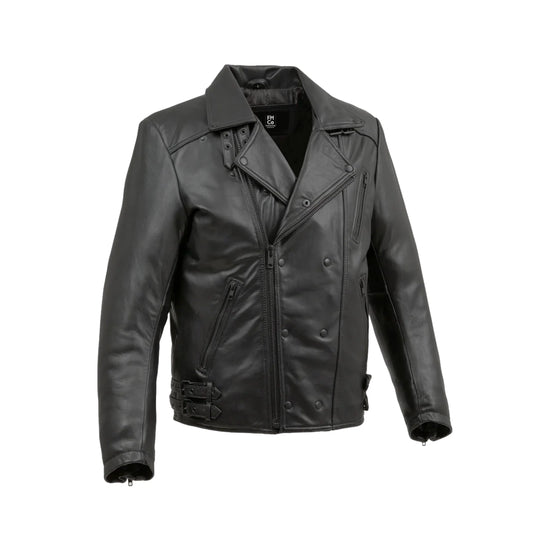 Domanico Mens Fashion Jacket Men's New Zealand Lambskin Jacket FMCo Black XS