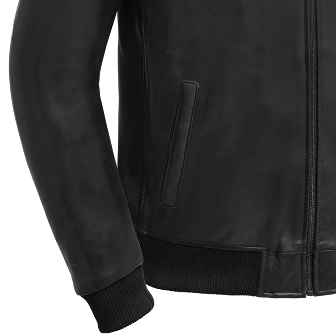 Dravis Mens Leather Bomber Jacket Men's New Zealand Lambskin Jacket FMCo