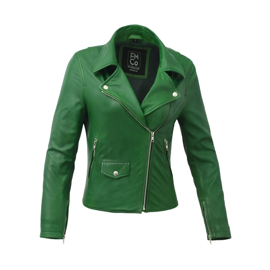 Lennox Moto Style Leather Jacket Women's Fashion Leather Jacket FMCo