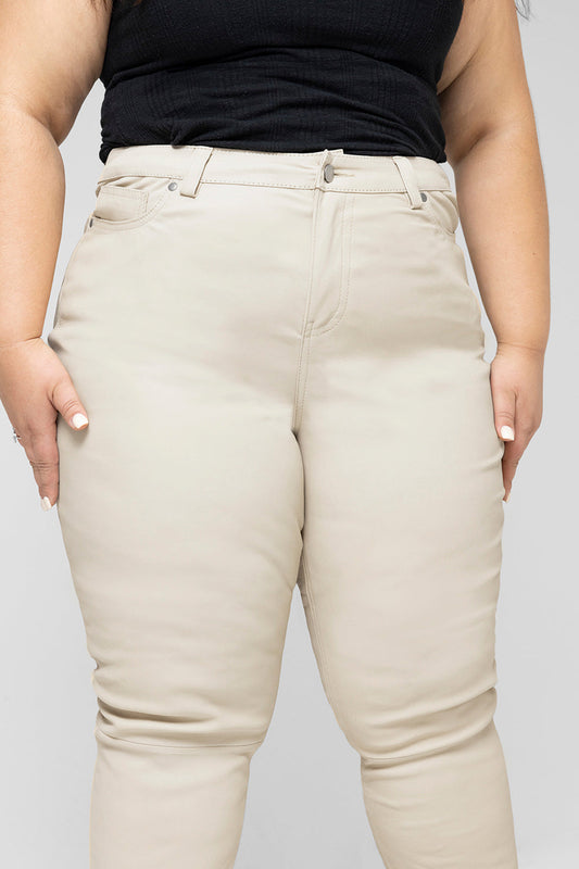 Arya Leather Pants  FMCo WHITE DUSTY LIGHT 0