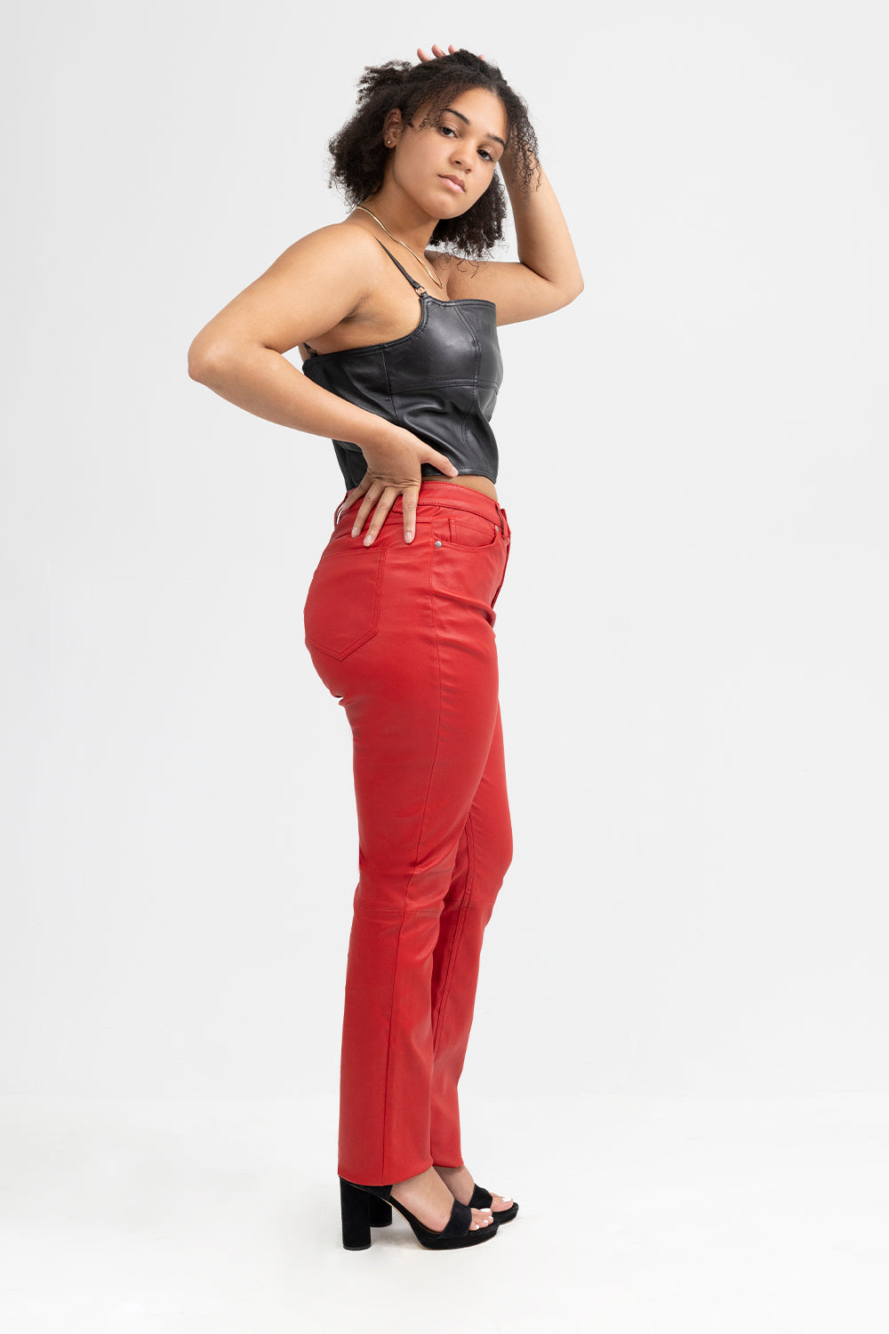 Mely Fashion Leather Crop Top Leather Top FMCo