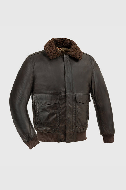 Old World Map Bomber Jacket Brown Men's Bomber Jacket FMCo Brown XS