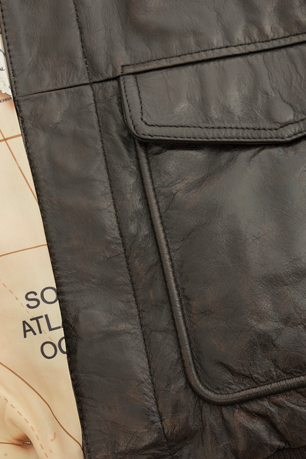 Old World Map Bomber Jacket Brown Men's Bomber Jacket FMCo