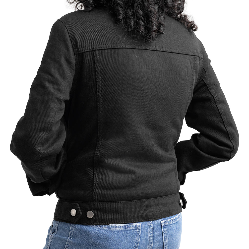 Samantha Women's Faux Shearling Twill Jacket Women's Fashion Leather Jacket FMCo