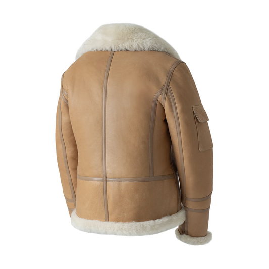 Women's Sheepskin Center Zipper Pilot Jacket