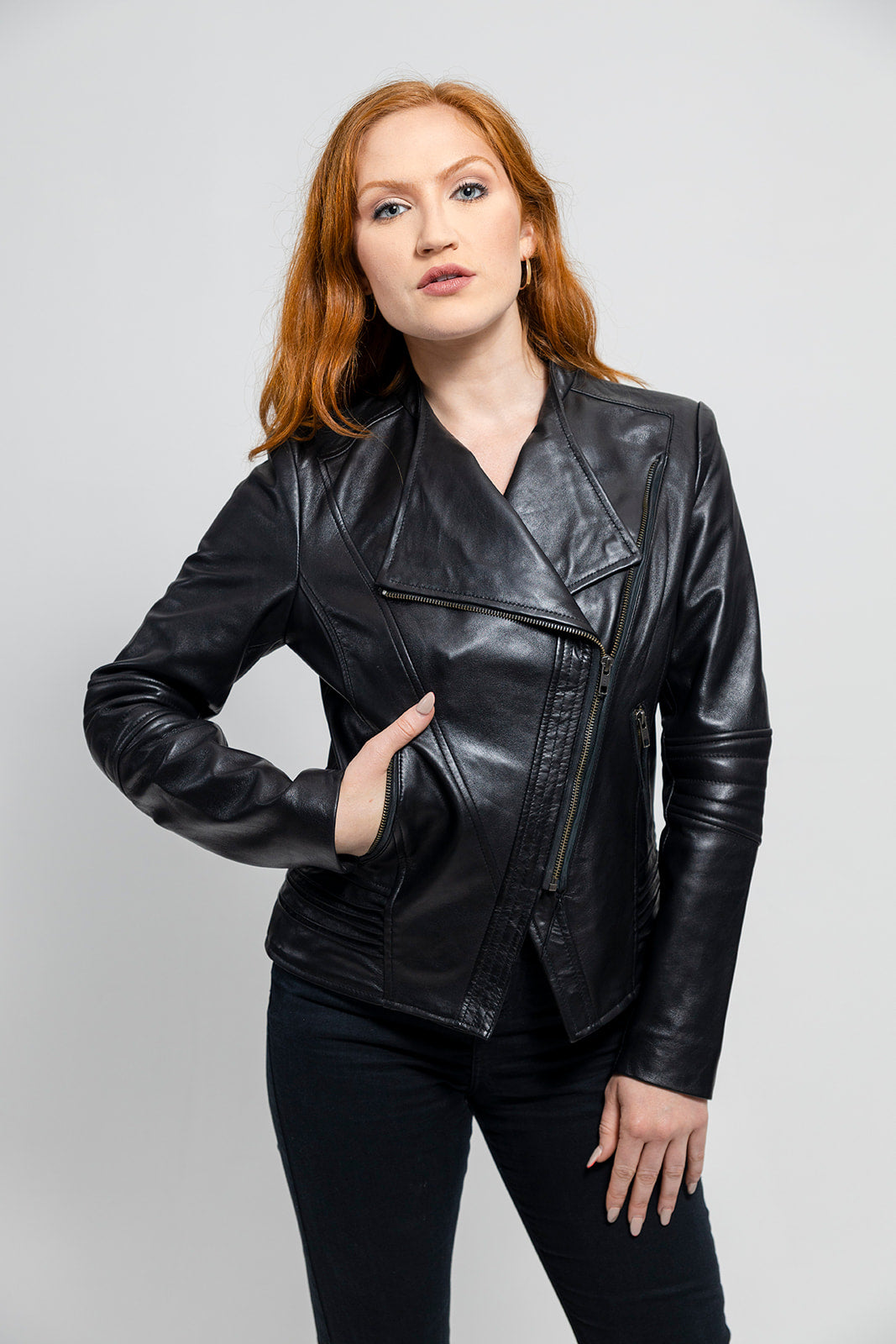 Trish Womens Leather Jacket Black Women's Leather Jacket FMCo