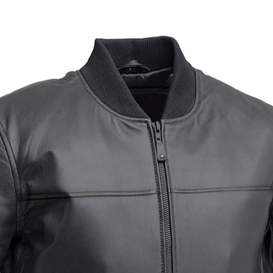 Dani Womens Fashion Leather Bomber Jacket Women's Fashion Leather Jacket FMCo