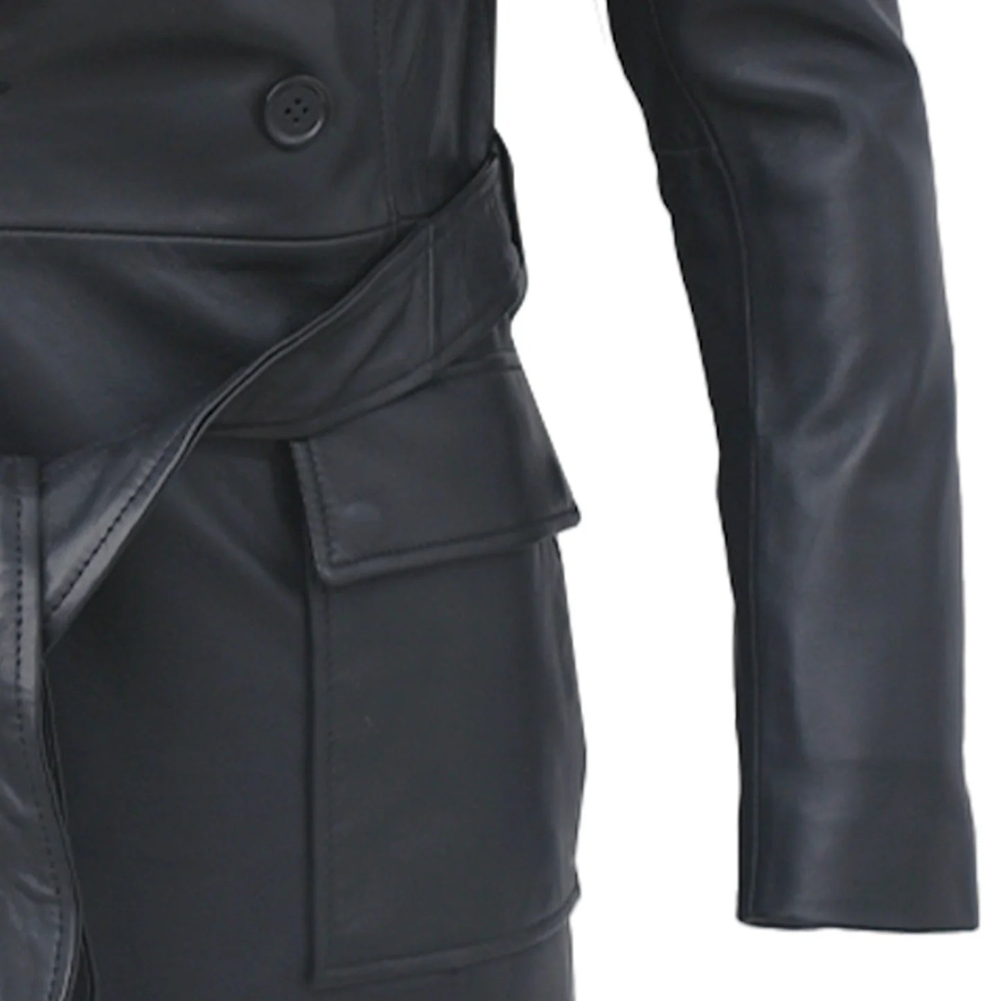 Emma Ladies Long Coat Women's Leather Jacket FMCo