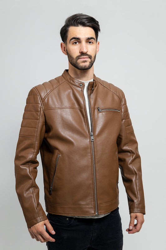 Dustin Men's Vegan Faux Leather Jacket Men's Vegan Faux Leather jacket FMCo