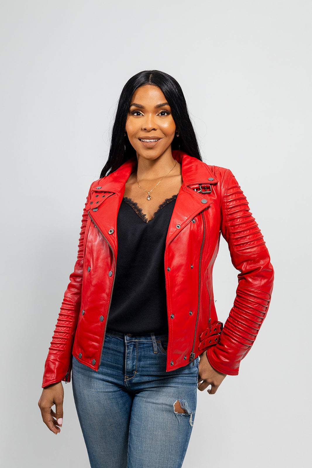 Queens Fashion Lambskin Leather Jacket Women's Jacket FMCo