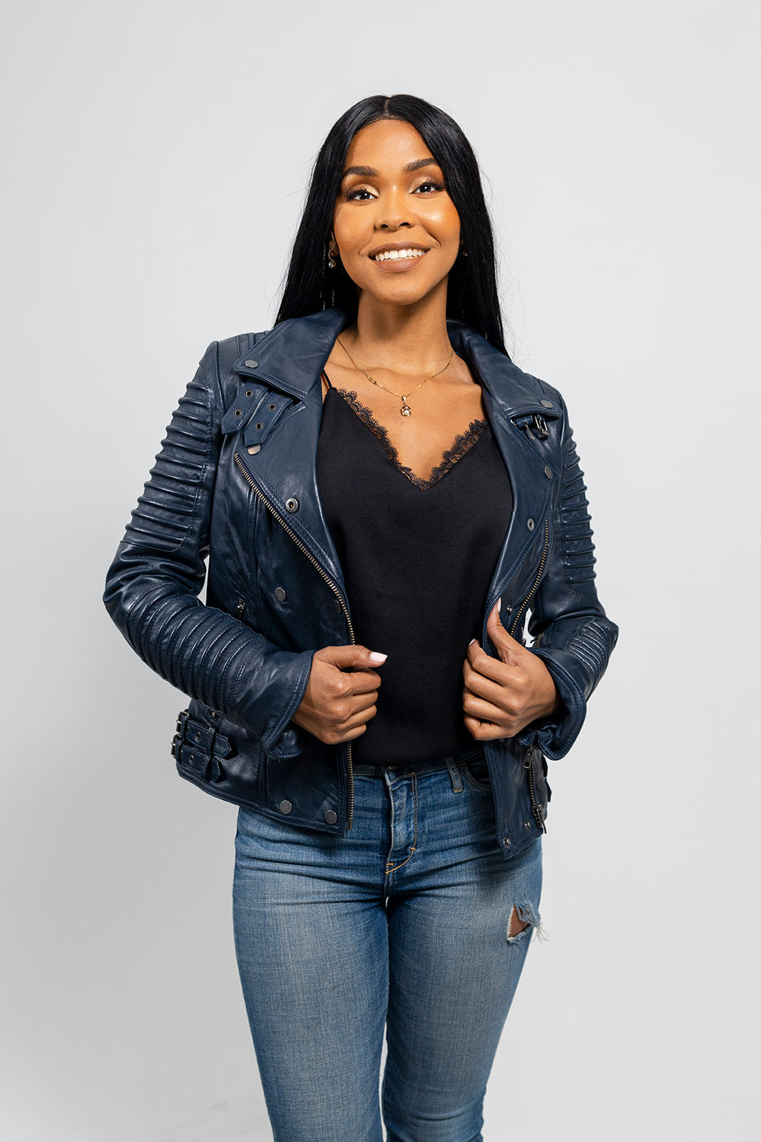 Queens Fashion Lambskin Leather Jacket Women's Jacket FMCo
