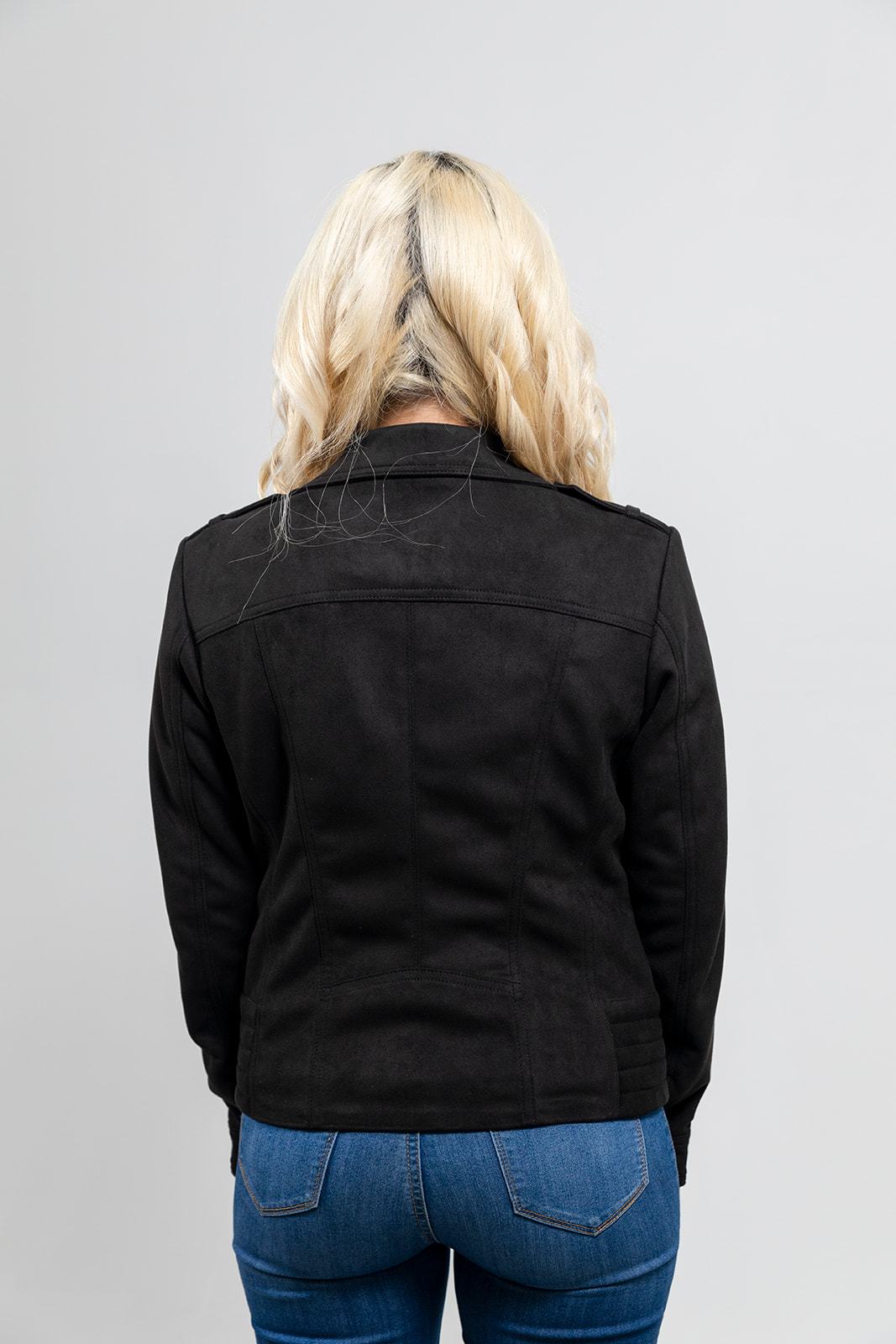 Molly Women's Vegan Faux Leather Jacket (Black) Women's Vegan Leather Jacket FMCo