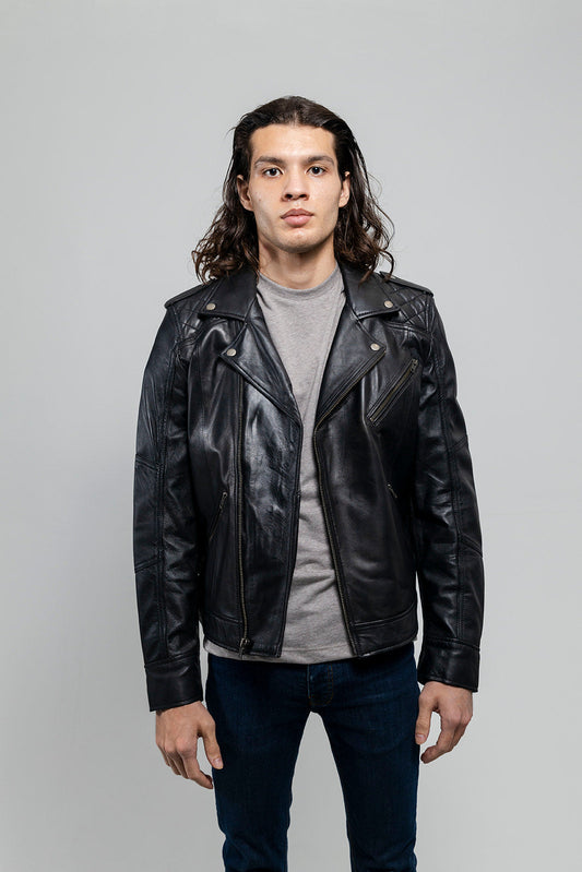 Gavin Mens Leather Jacket Men's Motorcycle style Jacket FMCo