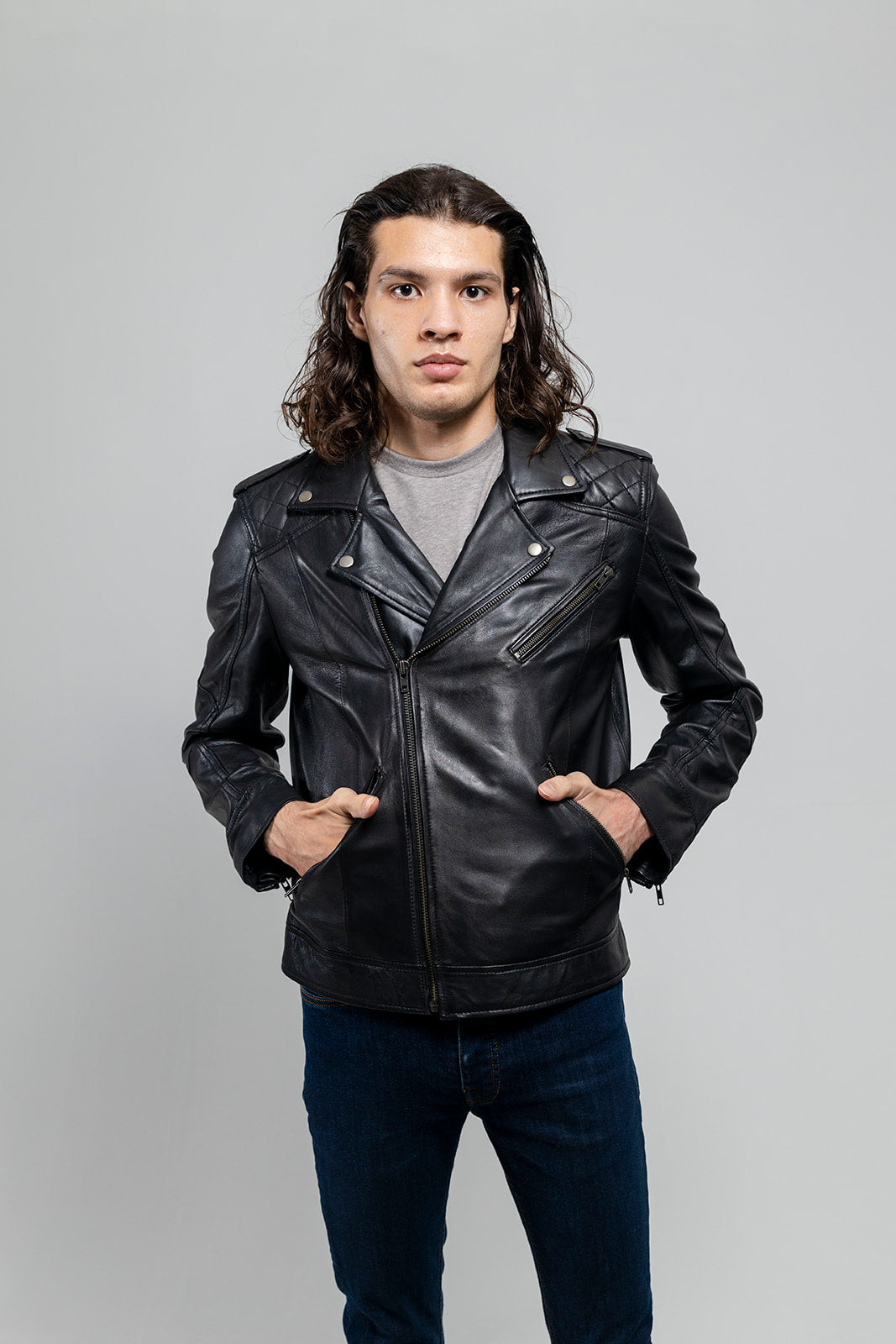 Gavin Mens Leather Jacket Men's Motorcycle style Jacket FMCo