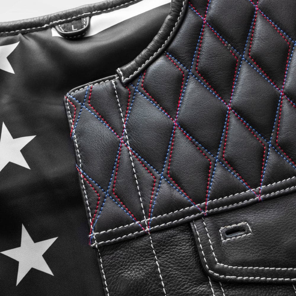 Americano Men's Club Style Leather Vest Factory Customs First Manufacturing Company