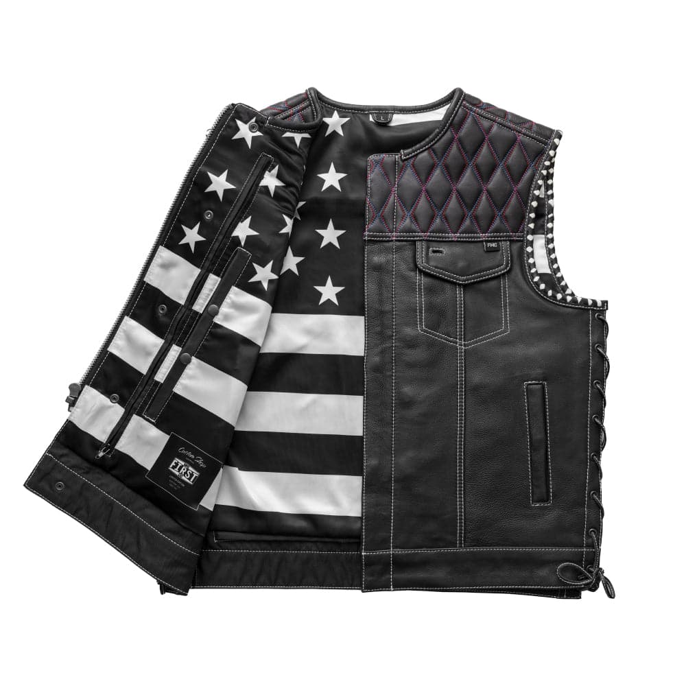 Americano Men's Club Style Leather Vest Factory Customs First Manufacturing Company