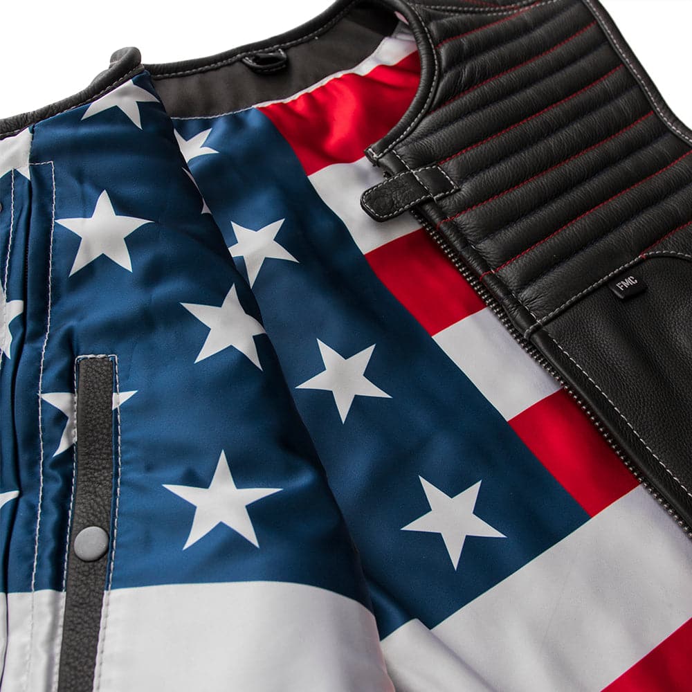 Anthem Men's Swat Style Leather Motorcycle Vest - Limited Edition Factory Customs First Manufacturing Company