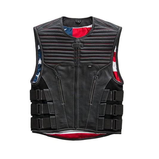 Anthem Men's Swat Style Leather Motorcycle Vest - Limited Edition Factory Customs First Manufacturing Company XS
