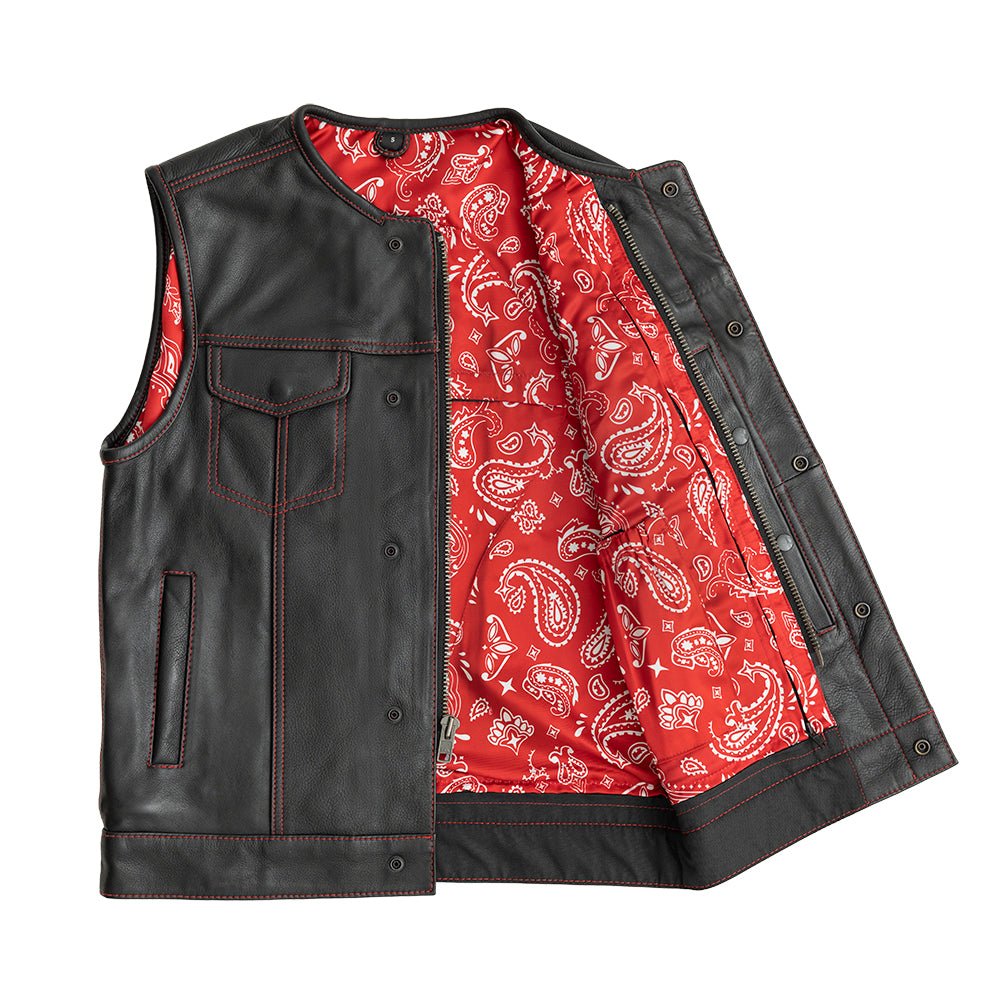 Bandit Men's Leather Motorcycle Vest Men's Leather Vest First Manufacturing Company