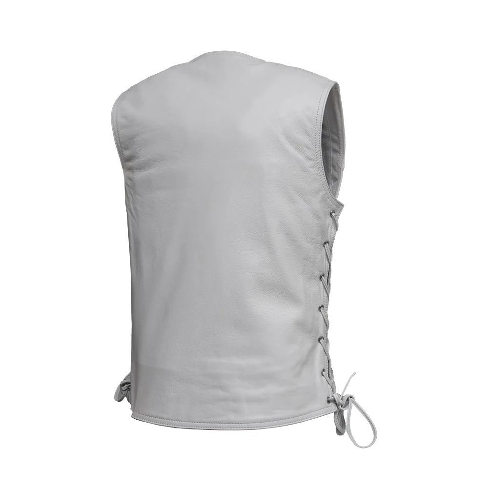 Beryl - Women's Motorcycle Leather Vest - White Women's Leather Vest First Manufacturing Company