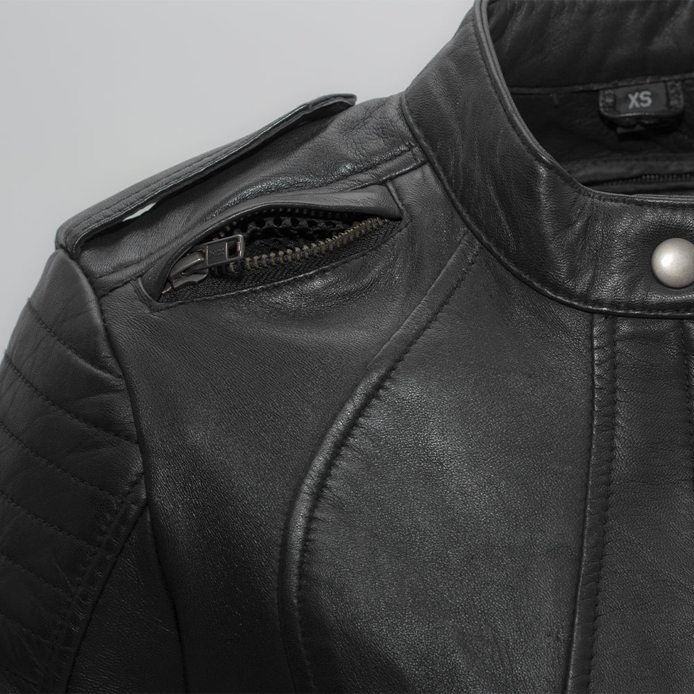 Biker - Women's Motorcycle Leather Jacket Women's Leather Jacket First Manufacturing Company