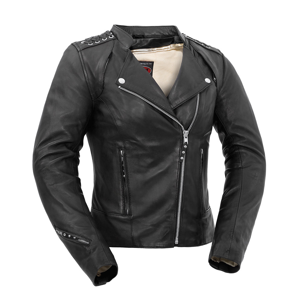 Black Widow - Women's Motorcycle Leather Jacket Women's Leather Jacket First Manufacturing Company Black XS