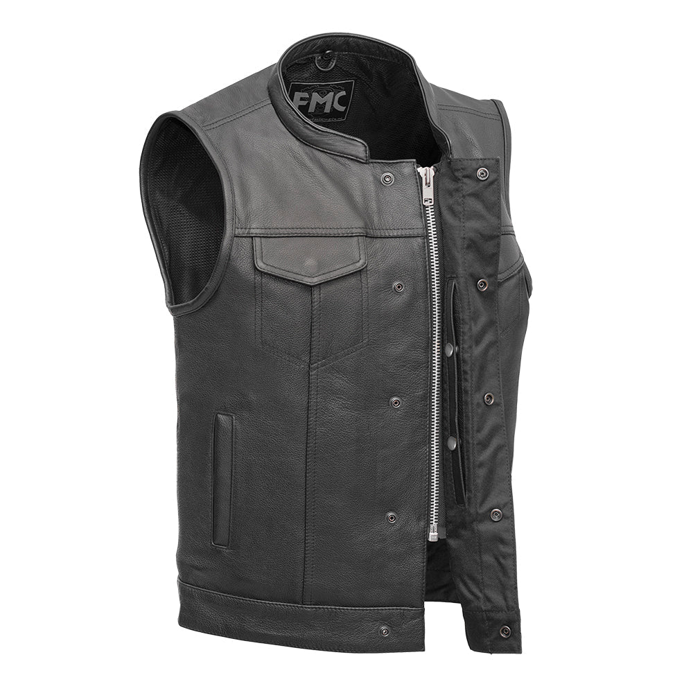 Blaster Men's Leather Motorcycle Vest Men's Leather Vest First Manufacturing Company